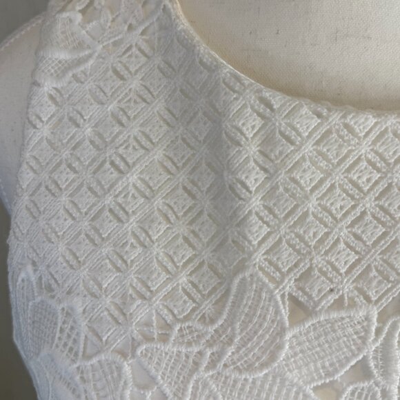 WHBM Lace Dress White with Black Sash Size 4 NWT - Picture 4 of 10